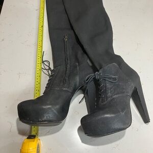 NEUVES - Elizabeth and James Leather & Stretch OTK Boots